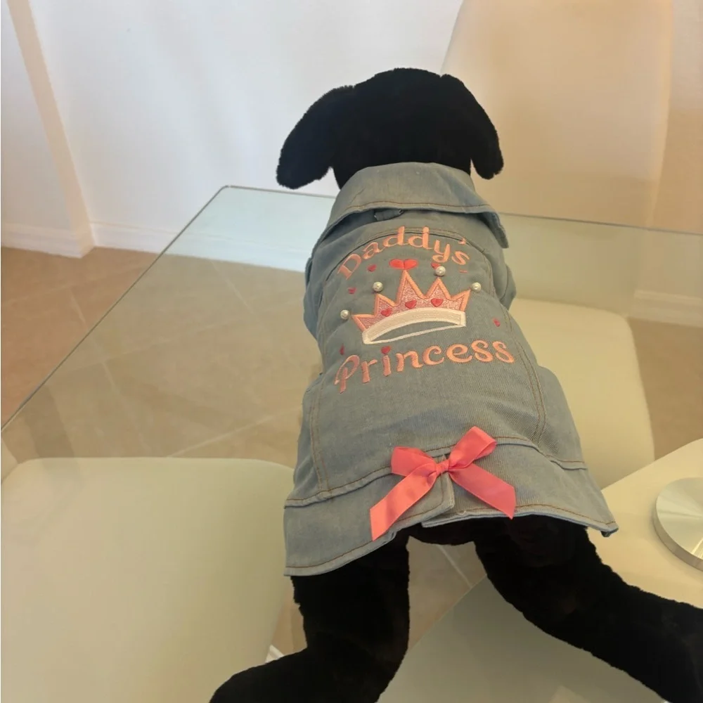 Denim Dog Jacket - Daddy's Princess 👑